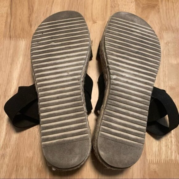 Steve Madden Black Espadrilles Platform Sandals Size 9 - Picture 5 of 8